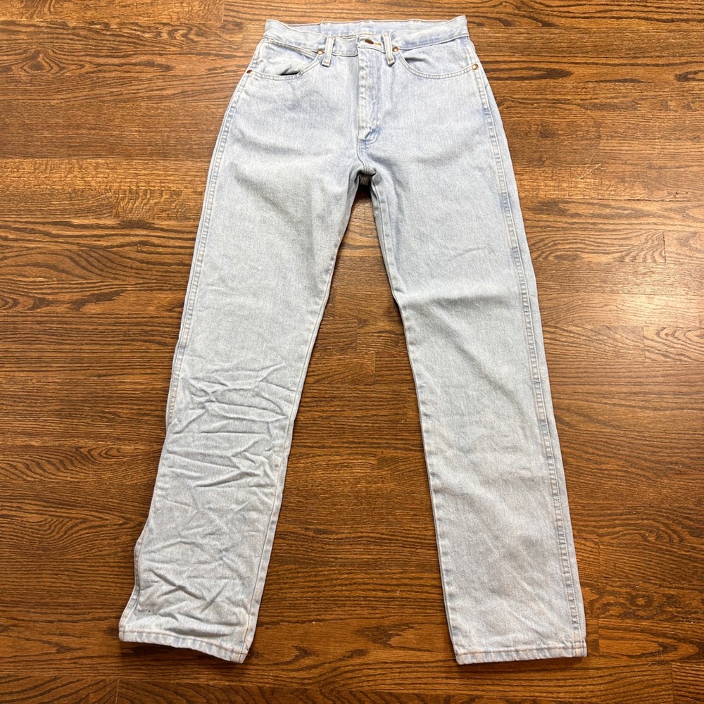 Wrangler Cowboy Cut Slim Fit Jeans Womens 7x34 Light Wash Denim 1014MWZGH